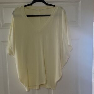 Relaxed V-Neck Dolman Blouse - Cream